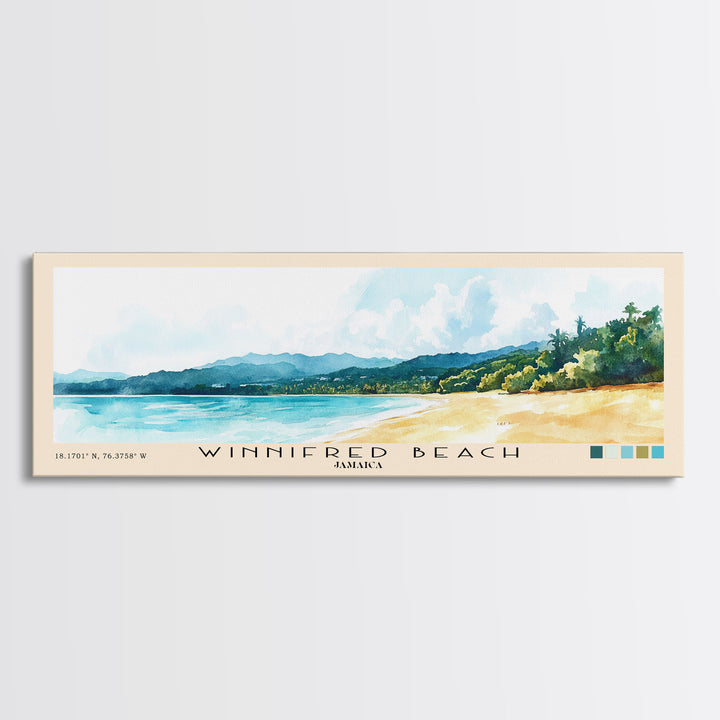 Winnifred Beach, Jamaica Watercolor Print, Vacation Gift, Jamaica Wall Art, Vacation Wall Art, Vacatation Memories, Beach Decor, Beach Or Lakehouse Art