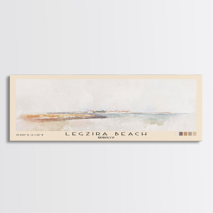 Legzira Beach, Morocco Watercolor Beach Print, Vacation Gift, Morocco Wall Art, Framed Canvas Print, Framed Beach Painting