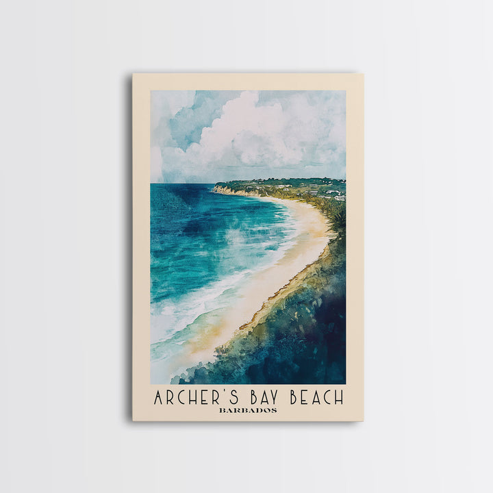 Archer’s Bay Beach, Barbados Watercolor Print, Vacation Gift, Barbados Wall Art, Vacation Wall Art, Vacatation Memories, Beach Decor, Beach Or Lakehouse Art