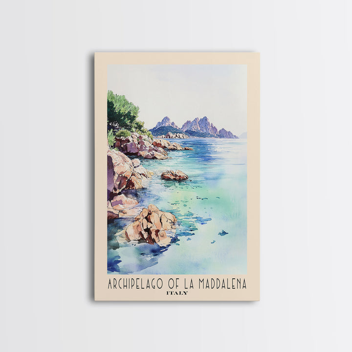 Archipelago of La Maddalena, Italy Watercolor Print, Vacation Gift, Italy Wall Art, Beach Painting, Beach Decor, Beach Or Lakehouse Art