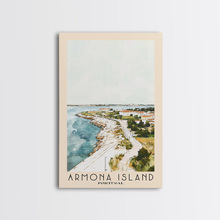 Armona Island, Portugal Watercolor Beach Print, Vacation Gift, Portugal Wall Art, Beach Painting, Beach Decor, Beach Painting
