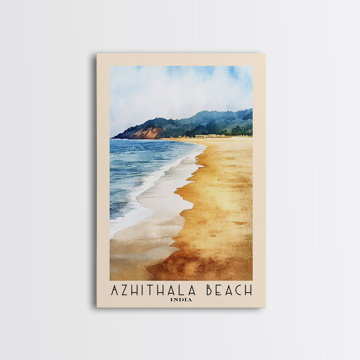 Azhithala Beach, India Watercolor Print, Vacation Gift, India Wall Art, Beach Painting, Beach Decor, Beach Or Lakehouse Art