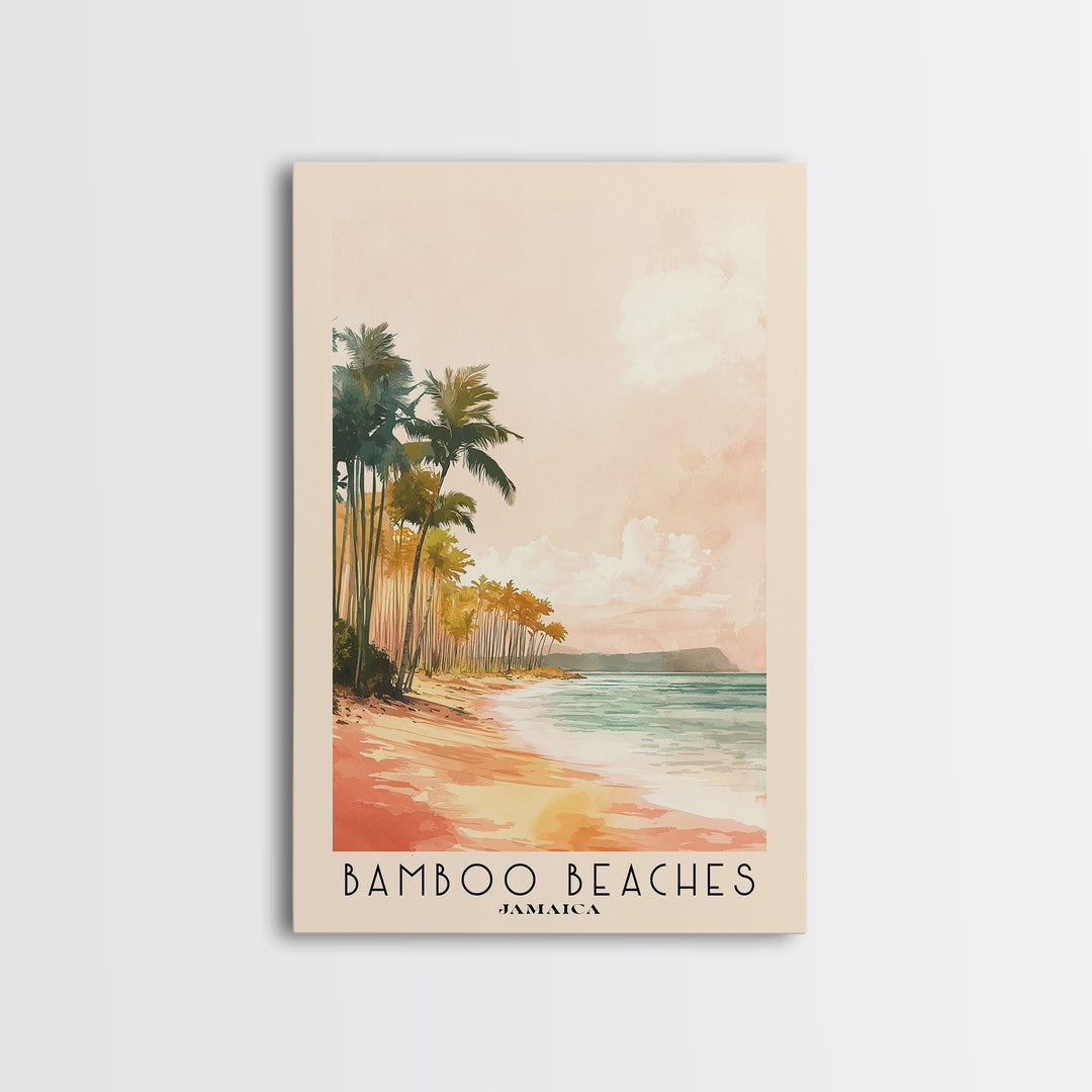 Bamboo Beaches, Jamaica Watercolor Print, Vacation Gift, Jamaica Wall Art, Vacation Wall Art, Vacatation Memories, Beach Decor, Beach Or Lakehouse Art