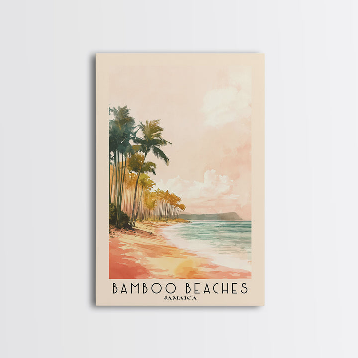 Bamboo Beaches, Jamaica Watercolor Print, Vacation Gift, Jamaica Wall Art, Vacation Wall Art, Vacatation Memories, Beach Decor, Beach Or Lakehouse Art