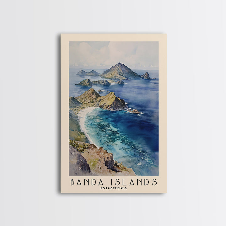 Banda Islands, Indonesia Watercolor Print, Vacation Gift, Indonesia Wall Art, Beach Painting, Beach Decor, Beach Or Lakehouse Art