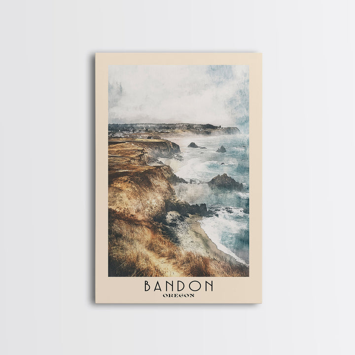 Bandon, Oregon Watercolor Beach Print, Vacation Gift, Oregon Wall Art, Beach Painting, Beach Decor, Beach Painting