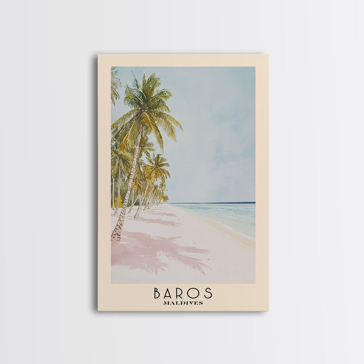 Baros, Maldives Watercolor Print, Vacation Gift, Maldives Wall Art, Vacation Wall Art, Vacatation Memories, Beach Decor, Beach Or Lakehouse Art