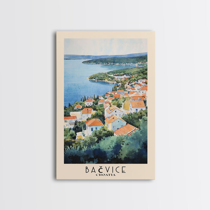 Bačvice, Croatia Watercolor Beach Print, Vacation Gift, Croatia Wall Art, Beach Painting, Beach Decor, Beach Painting