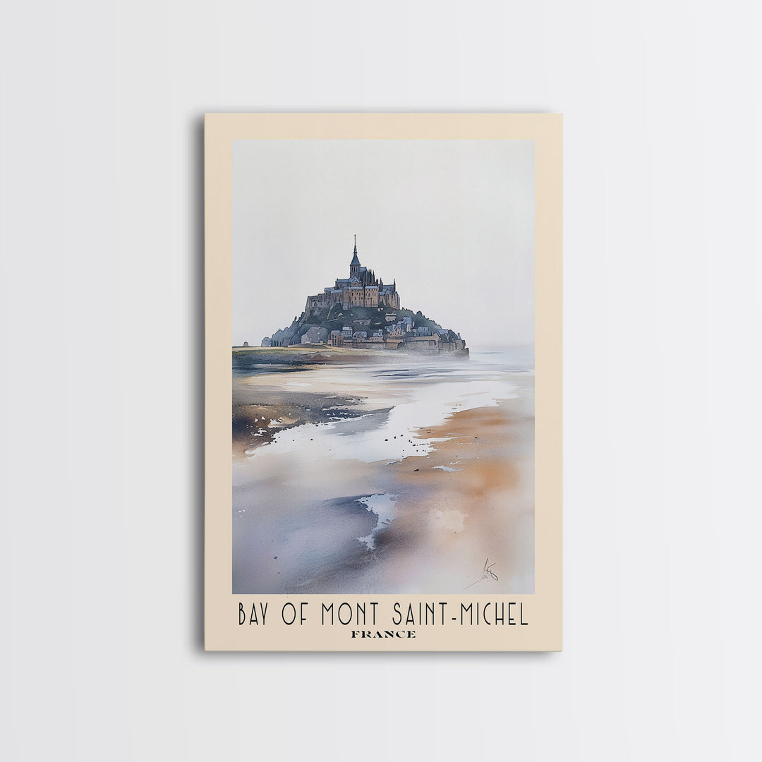 Bay of Mont Saint-Michel, France Watercolor Print, Vacation Gift, France Wall Art, Beach Painting, Beach Decor, Beach Or Lakehouse Art