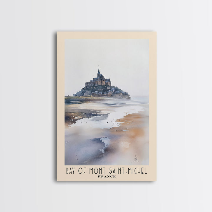Bay of Mont Saint-Michel, France Watercolor Print, Vacation Gift, France Wall Art, Beach Painting, Beach Decor, Beach Or Lakehouse Art