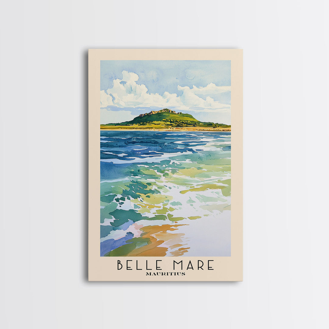Belle Mare, Mauritius Watercolor Print, Vacation Gift, Mauritius Wall Art, Vacation Wall Art, Vacatation Memories, Beach Decor, Beach Or Lakehouse Art