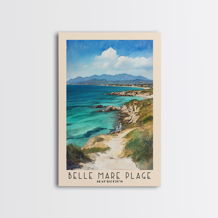 Belle Mare Plage, Mauritius Watercolor Print, Vacation Gift, Mauritius Wall Art, Beach Painting, Beach Decor, Beach Or Lakehouse Art