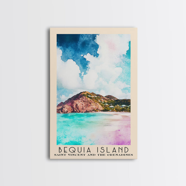 Bequia Island, Saint Vincent and the Grenadines Watercolor Beach Print, Vacation Gift, Saint Vincent and the Grenadines Wall Art, Beach Painting, Beach Decor, Beach Painting