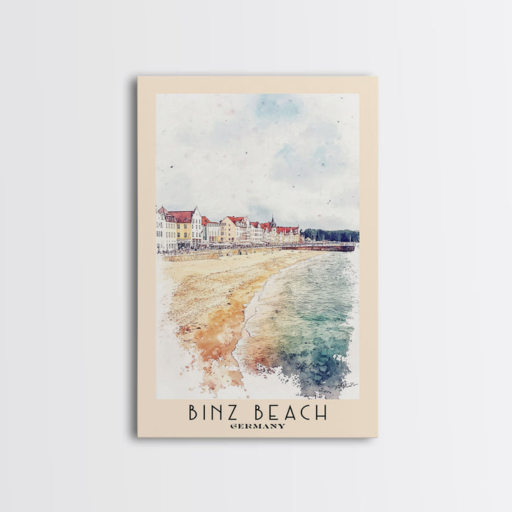 Binz Beach, Germany Watercolor Print, Vacation Gift, Germany Wall Art, Vacation Wall Art, Vacatation Memories, Beach Decor, Beach Or Lakehouse Art