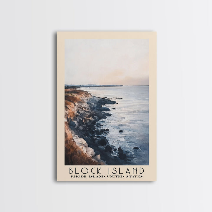 Block Island, Rhode Island,United States Watercolor Print, Vacation Gift, Rhode Island,United States Wall Art, Beach Painting, Beach Decor, Large Wall Art, Wood Frame Art