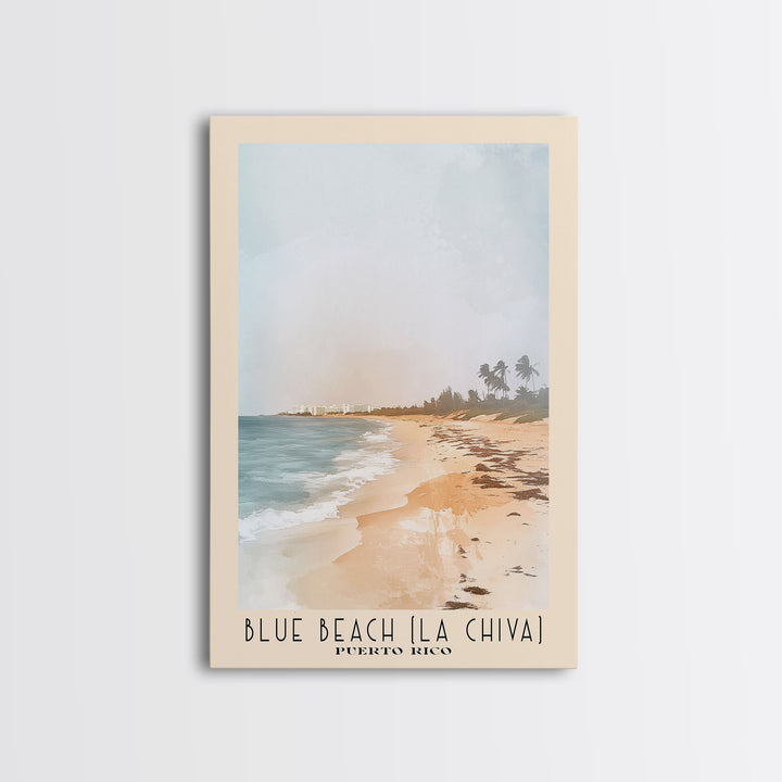 Blue Beach (La Chiva), Puerto Rico Watercolor Print, Vacation Gift, Puerto Rico Wall Art, Beach Painting, Beach Decor, Beach Or Lakehouse Art