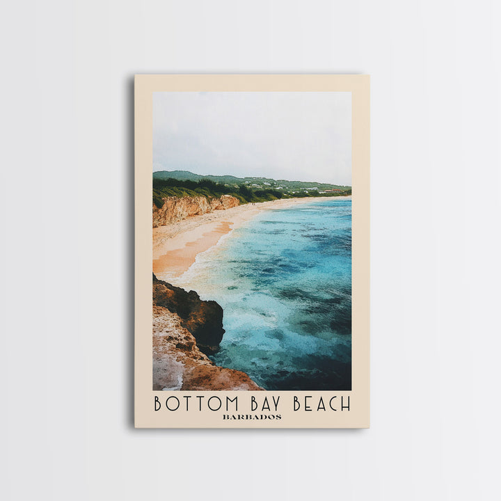 Bottom Bay Beach, Barbados Watercolor Print, Vacation Gift, Barbados Wall Art, Beach Painting, Beach Decor, Beach Or Lakehouse Art