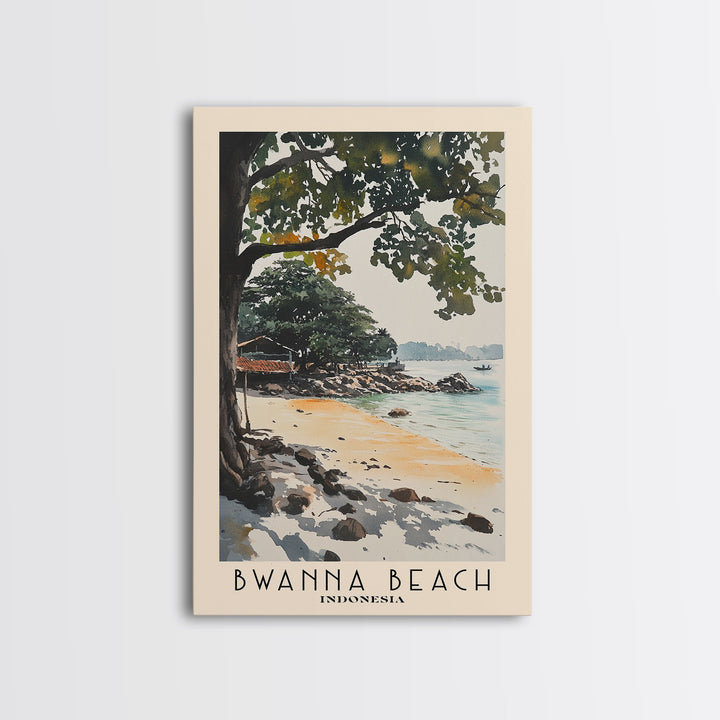 Bwanna Beach, Indonesia Watercolor Print, Vacation Gift, Indonesia Wall Art, Beach Painting, Beach Decor, Beach Or Lakehouse Art