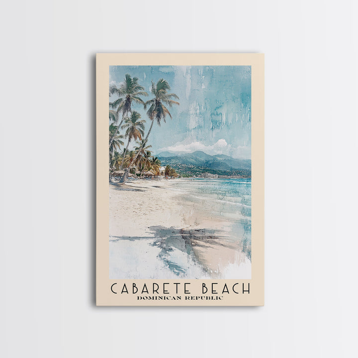 Cabarete Beach, Dominican Republic Watercolor Print, Vacation Gift, Dominican Republic Wall Art, Beach Painting, Beach Decor, Large Wall Art, Wood Frame Art