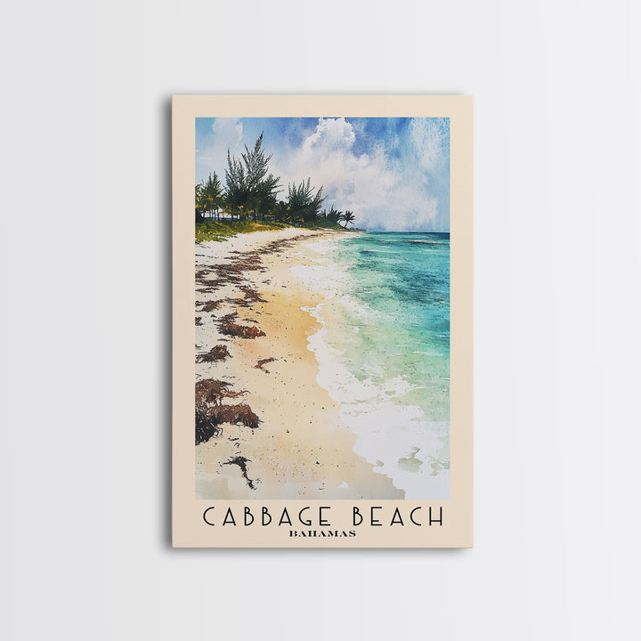 Cabbage Beach, Bahamas Watercolor Print, Vacation Gift, Bahamas Wall Art, Vacation Wall Art, Vacatation Memories, Beach Decor, Beach Or Lakehouse Art