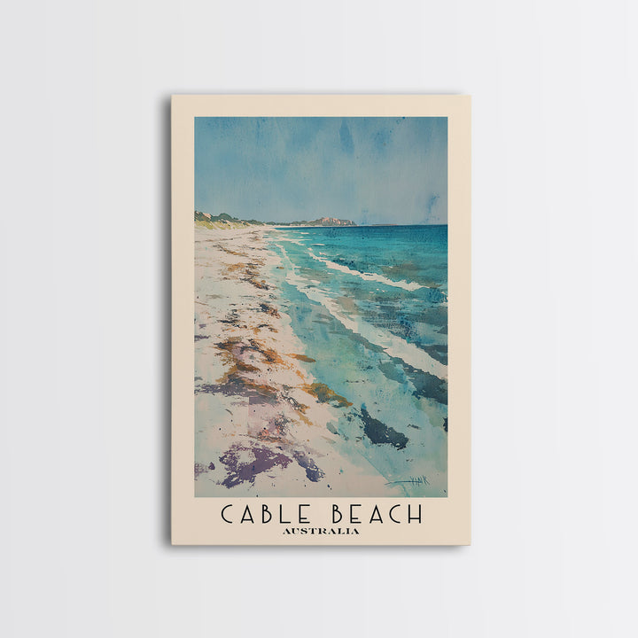 Cable Beach, Australia Watercolor Print, Vacation Gift, Australia Wall Art, Beach Painting, Beach Decor, Beach Or Lakehouse Art