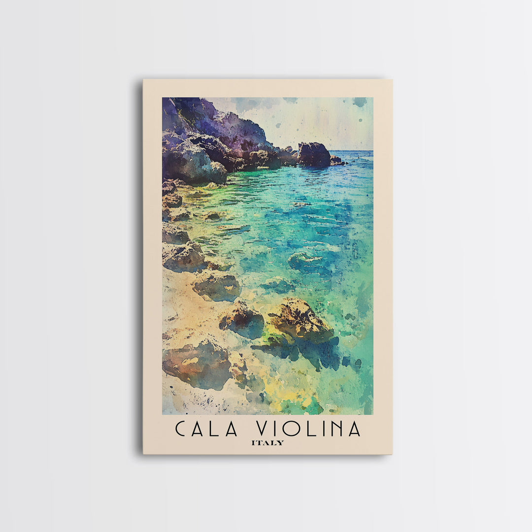 Cala Violina, Italy Watercolor Print, Vacation Gift, Italy Wall Art, Beach Painting, Beach Decor, Beach Or Lakehouse Art