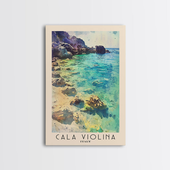 Cala Violina, Italy Watercolor Print, Vacation Gift, Italy Wall Art, Beach Painting, Beach Decor, Beach Or Lakehouse Art