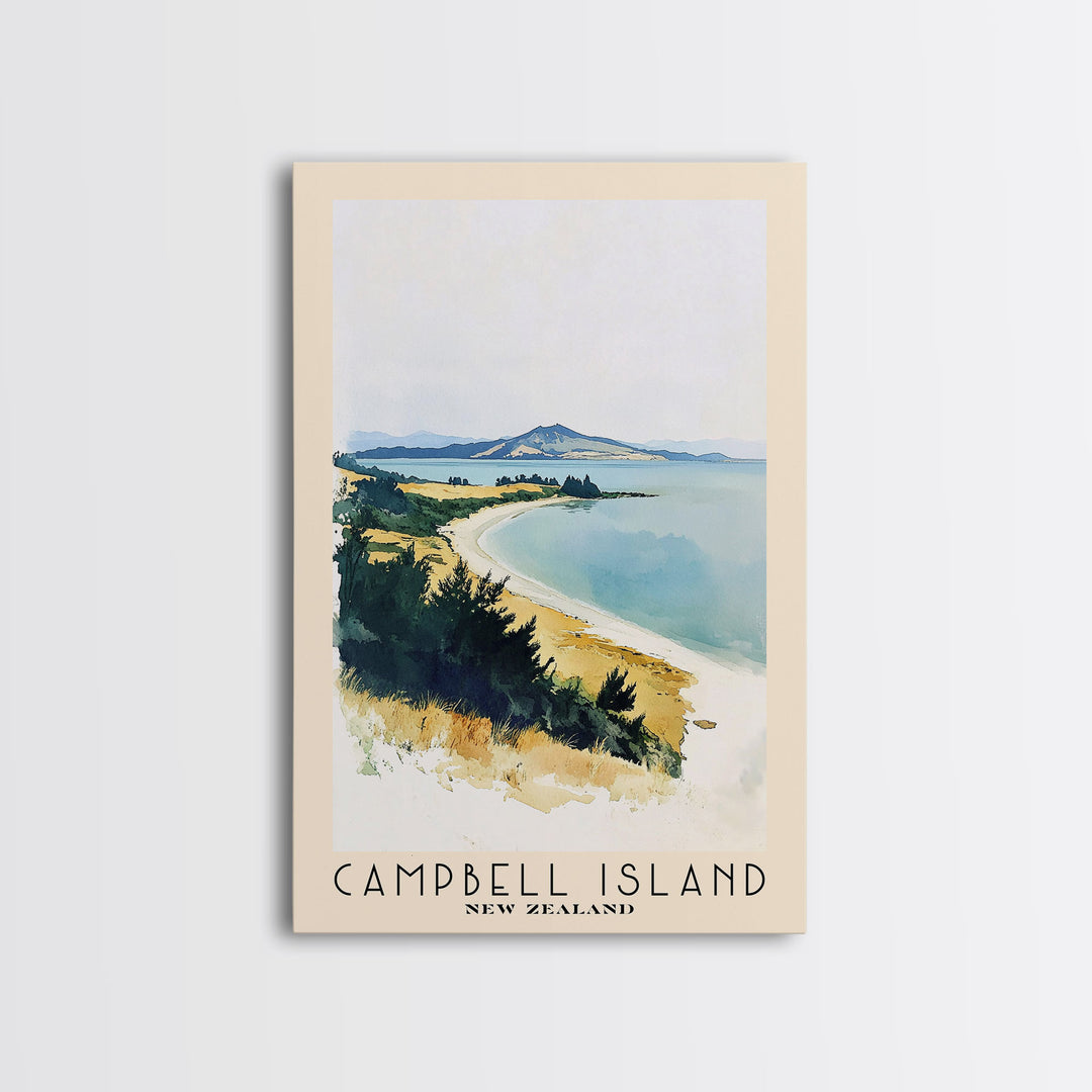 Campbell Island, New Zealand Watercolor Print, Vacation Gift, New Zealand Wall Art, Vacation Wall Art, Vacatation Memories, Beach Decor, Beach Or Lakehouse Art