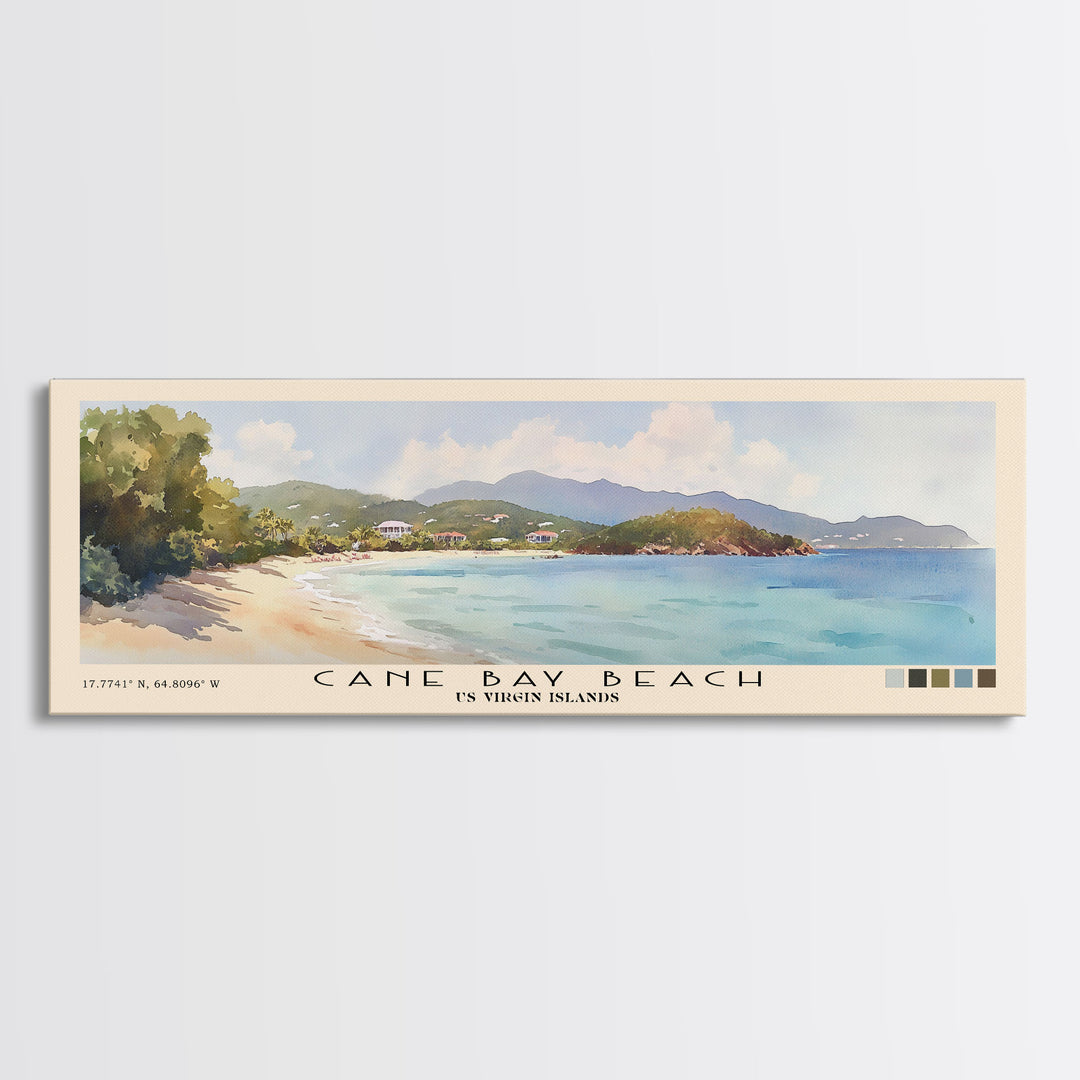 Cane Bay Beach, US Virgin islands Watercolor Beach Print, Vacation Gift, US Virgin islands Wall Art, Beach Painting, Beach Decor, Beach Painting