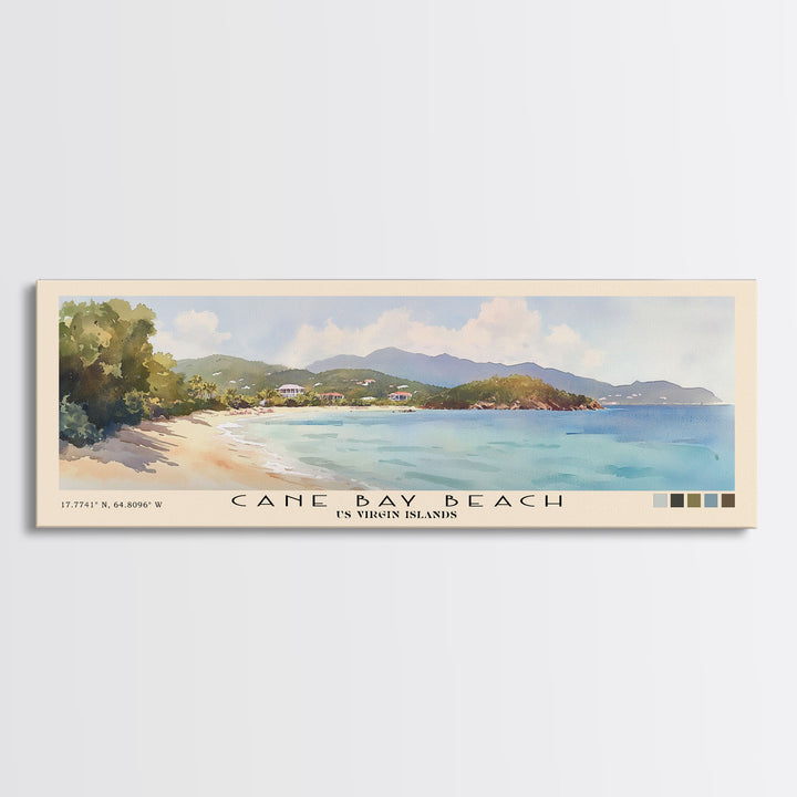 Cane Bay Beach, US Virgin islands Watercolor Beach Print, Vacation Gift, US Virgin islands Wall Art, Beach Painting, Beach Decor, Beach Painting