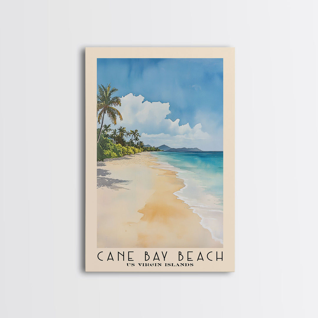 Cane Bay Beach, US Virgin islands Watercolor Beach Print, Vacation Gift, US Virgin islands Wall Art, Beach Painting, Beach Decor, Beach Painting