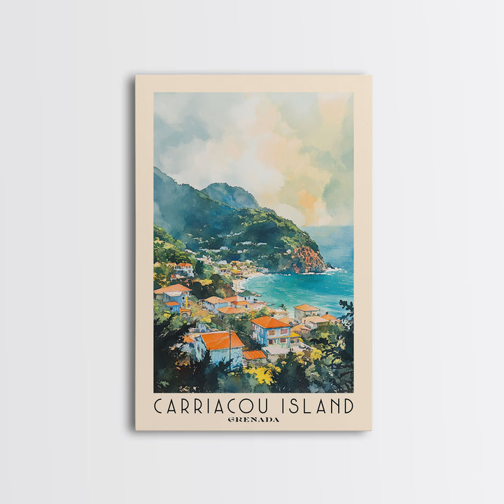 Carriacou Island, Grenada Watercolor Beach Print, Vacation Gift, Grenada Wall Art, Beach Painting, Beach Decor, Beach Painting