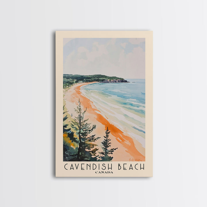 Cavendish Beach, Canada Watercolor Print, Vacation Gift, Canada Wall Art, Beach Painting, Beach Decor, Beach Or Lakehouse Art