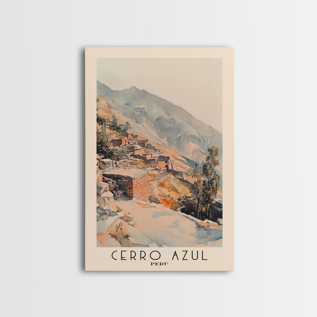 Cerro Azul, Peru Watercolor Print, Vacation Gift, Peru Wall Art, Vacation Wall Art, Vacatation Memories, Beach Decor, Beach Or Lakehouse Art