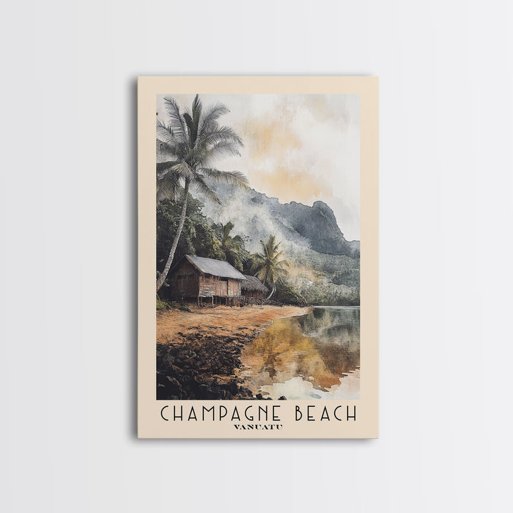 Champagne Beach, Vanuatu Watercolor Print, Vacation Gift, Vanuatu Wall Art, Beach Painting, Beach Decor, Beach Or Lakehouse Art