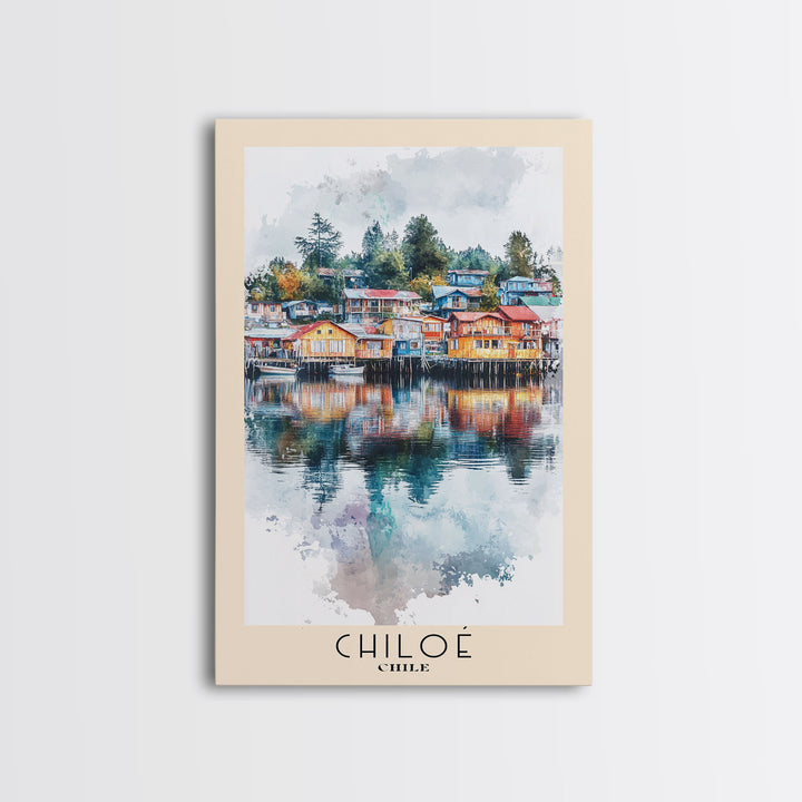 Chiloé, Chile Watercolor Print, Vacation Gift, Chile Wall Art, Vacation Wall Art, Vacatation Memories, Beach Decor, Beach Or Lakehouse Art