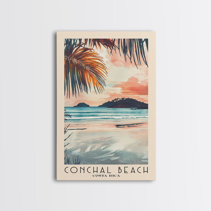 Conchal Beach, Costa Rica Watercolor Print, Vacation Gift, Costa Rica Wall Art, Vacation Wall Art, Vacatation Memories, Beach Decor, Beach Or Lakehouse Art
