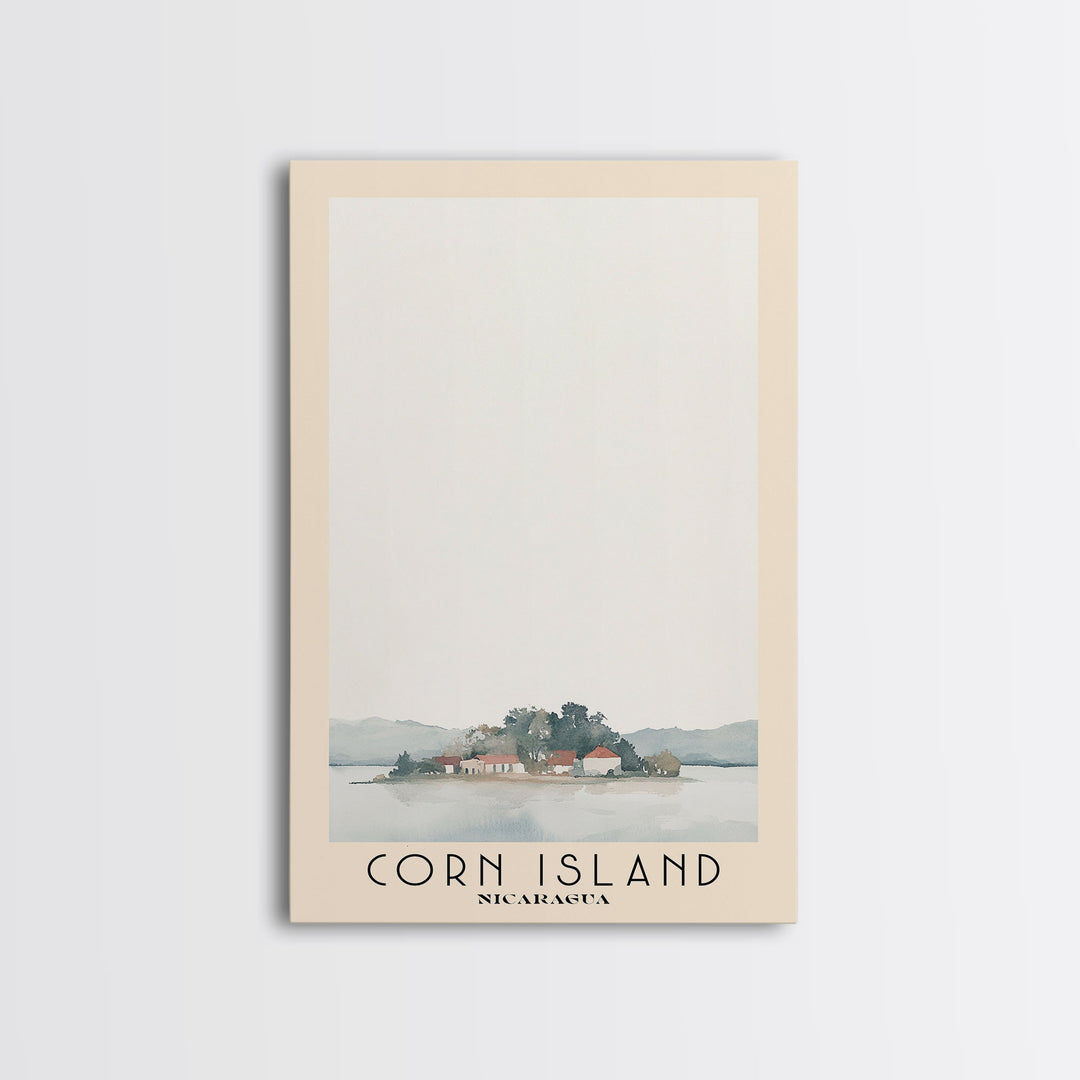 Corn Island, NICARAGUA Watercolor Print, Vacation Gift, NICARAGUA Wall Art, Beach Painting, Beach Decor, Large Wall Art, Wood Frame Art