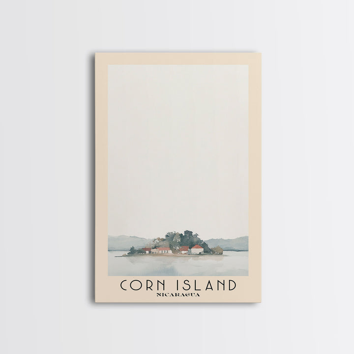 Corn Island, NICARAGUA Watercolor Print, Vacation Gift, NICARAGUA Wall Art, Beach Painting, Beach Decor, Large Wall Art, Wood Frame Art
