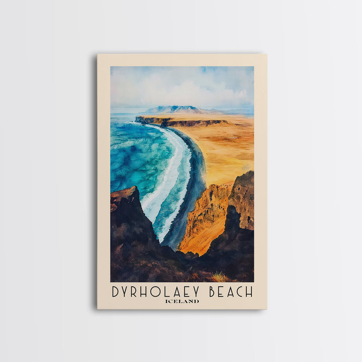 Dyrholaey Beach, Iceland Watercolor Print, Vacation Gift, Iceland Wall Art, Beach Painting, Beach Decor, Beach Or Lakehouse Art