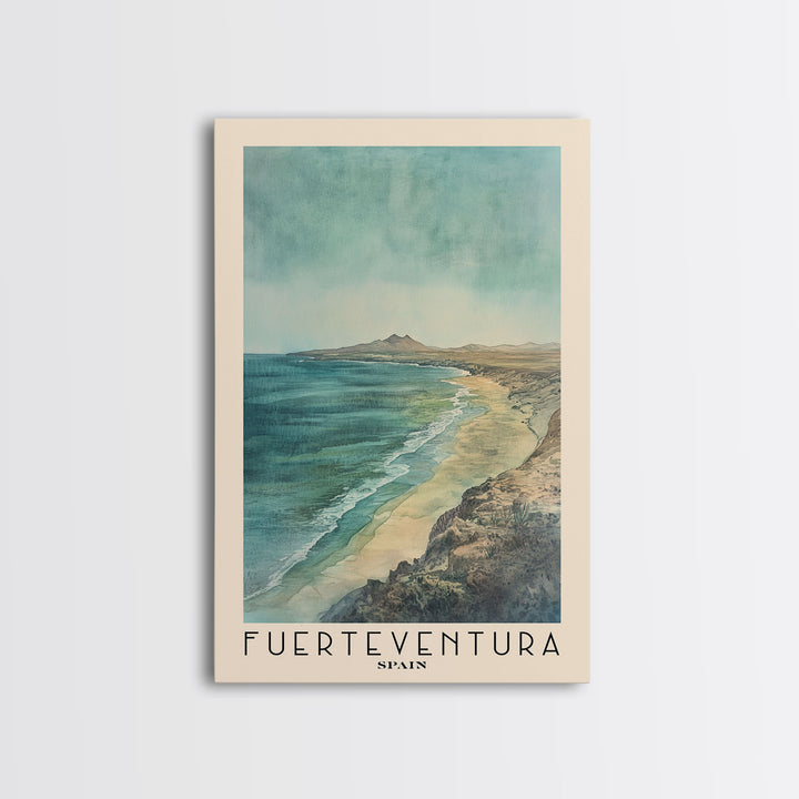 Fuerteventura, Spain Watercolor Print, Vacation Gift, Spain Wall Art, Beach Painting, Beach Decor, Beach Or Lakehouse Art