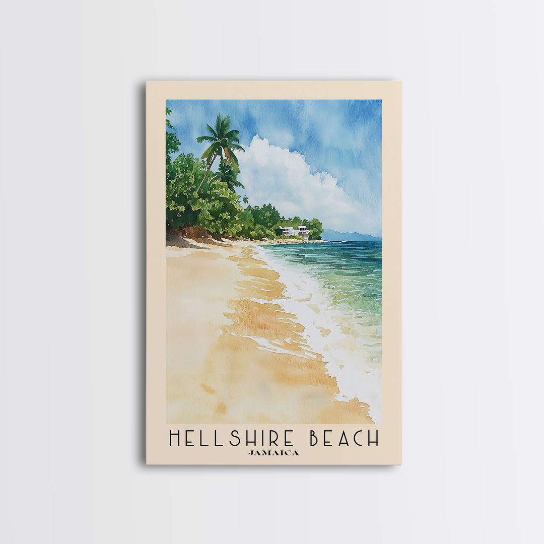 Hellshire Beach, Jamaica Watercolor Print, Vacation Gift, Jamaica Wall Art, Vacation Wall Art, Vacatation Memories, Beach Decor, Beach Or Lakehouse Art