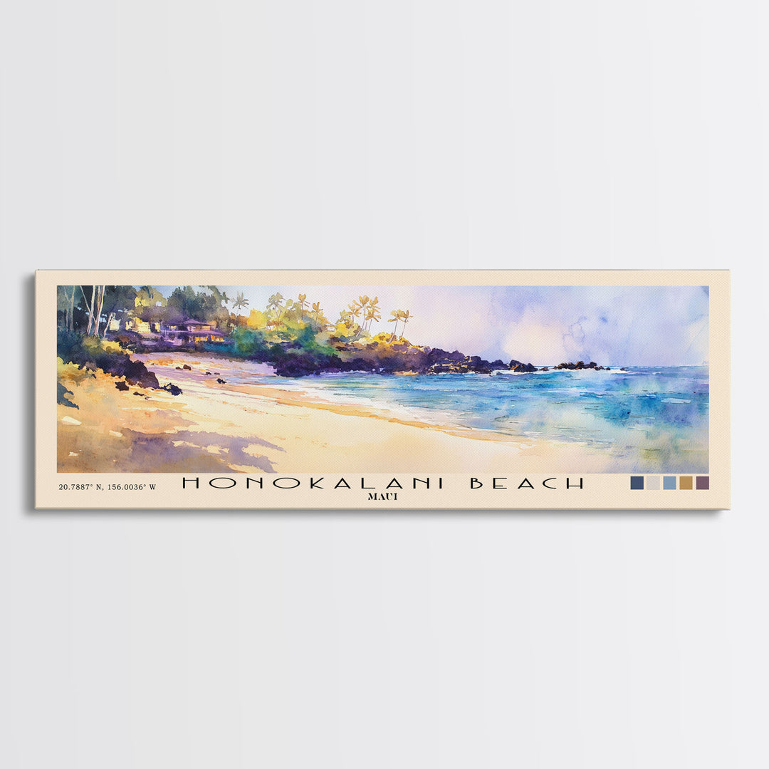 Honokalani Beach, Maui Watercolor Beach Print, Vacation Gift, Maui Wall Art, Beach Painting, Beach Decor, Beach Painting