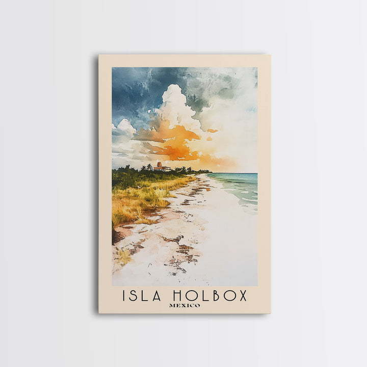 Isla Holbox, Mexico Watercolor Print, Vacation Gift, Mexico Wall Art, Beach Painting, Beach Decor, Beach Or Lakehouse Art