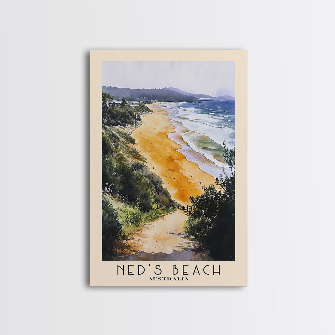 Ned's Beach, Australia Watercolor Print, Vacation Gift, Australia Wall Art, Vacation Wall Art, Vacatation Memories, Beach Decor, Beach Or Lakehouse Art