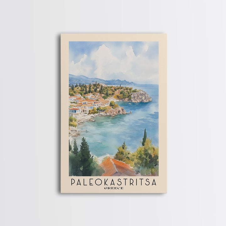 Paleokastritsa, Greece Watercolor Print, Vacation Gift, Greece Wall Art, Beach Painting, Beach Decor, Beach Or Lakehouse Art