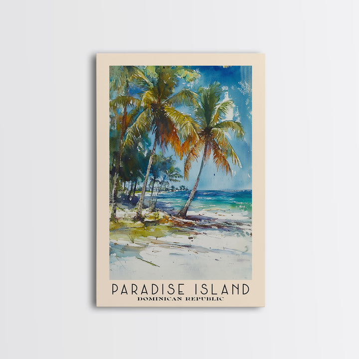 Paradise Island, Dominican Republic Watercolor Print, Vacation Gift, Dominican Republic Wall Art, Beach Painting, Beach Decor, Beach Or Lakehouse Art