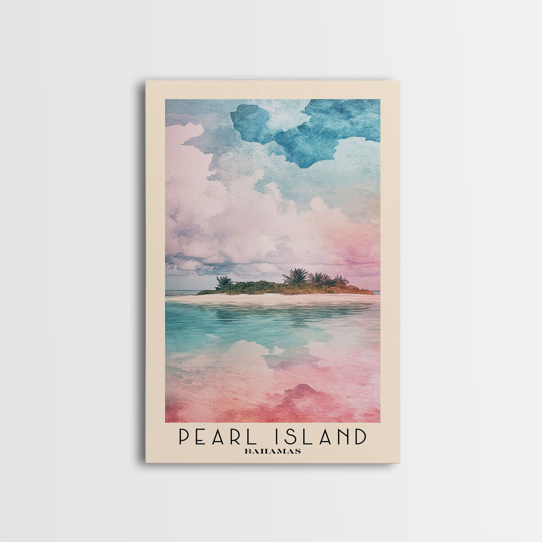Pearl Island, Bahamas Watercolor Print, Vacation Gift, Bahamas Wall Art, Vacation Wall Art, Vacatation Memories, Beach Decor, Beach Or Lakehouse Art