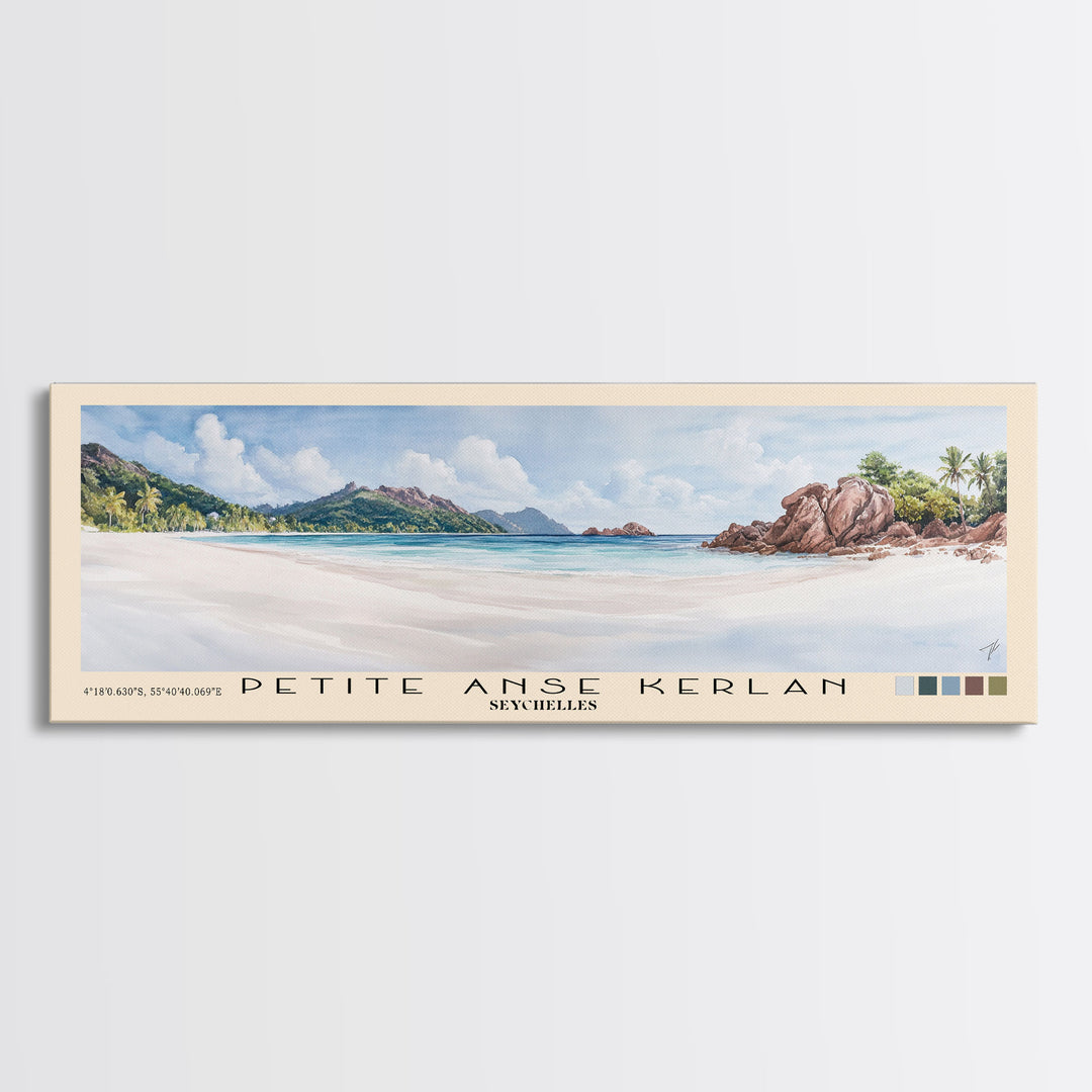 Petite Anse Kerlan, Seychelles Watercolor Print, Vacation Gift, Seychelles Wall Art, Beach Painting, Beach Decor, Beach Or Lakehouse Art