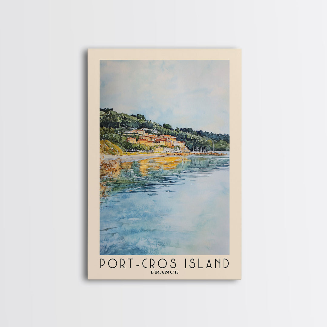Port-Cros Island, France Watercolor Beach Print, Vacation Gift, France Wall Art, Beach Painting, Beach Decor, Beach Painting